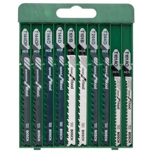 Set de 10 hojas de sierra de calar vástago en TT 144 D (2x); T 244 D (2x); T 101 B (2x); T 101 AO (2x); T 144 DP (2x)