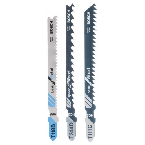 Set de 3 hojas de sierra de calar vástago en TT 111 C; T 244 D; T 118 B