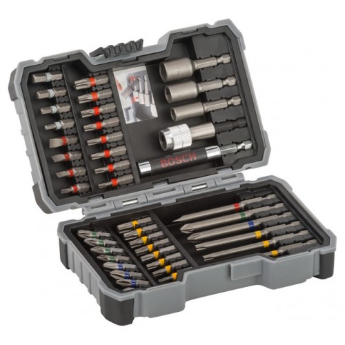 Set mixto de 43 brocas y llaves de vaso, puntas de atornillar Extra Hard, PH, PZ, T, SL, H, soporte universal de cambio rápido y soporte universal magnético