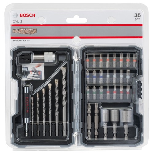 Set de 35 brocas y puntas de atornillar CYL-3 Extra Hard, PH, PZ, SL, H, T, 35 unidades