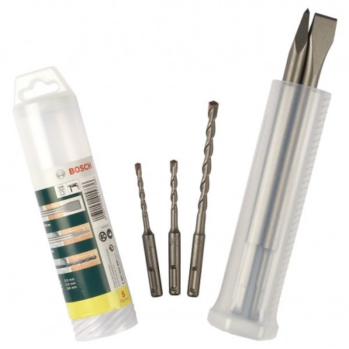 Set de cinceles y brocas para martillo SDS plus de 5 piezas