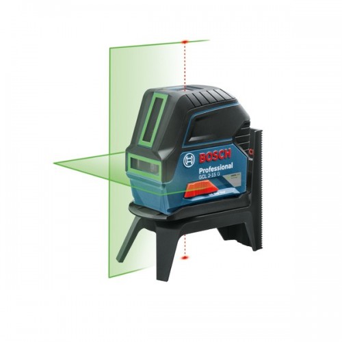 Bosch Professional Nivel láser GCL 2-15 G (láser verde, interior, puntos de plomada, alcance: 15 m, 3 pilas de 1,5 V, soporte giratorio RM 1, placa reflectora de medida del láser, maletín)