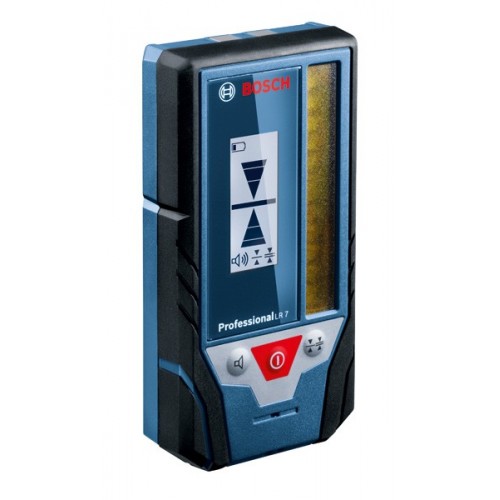 Bosch Professional Receptor de Láser LR 7 (para láser rojo y verde, 2 pilas AAA, alcance: 5-50 m, estuche)