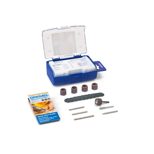 Juego de accesorios DREMEL para trabajo en madera, 20 piezas, grabado, lijado, taladrado