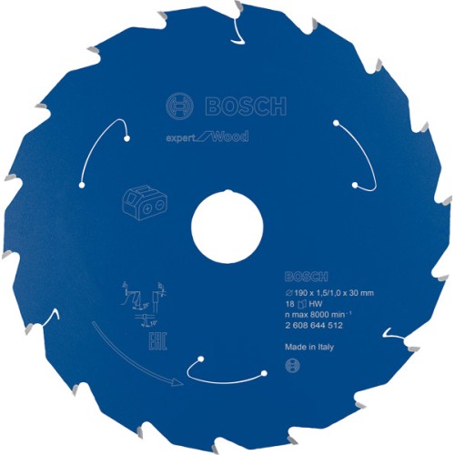 Disco de sierra circular Expert for Wood para sierras sin cables 190 x 1,5/1 x 30 T18