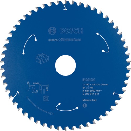 Disco de sierra circular Expert for Aluminium para sierras sin cables 190 x 1,8/1,3 x 30 T54