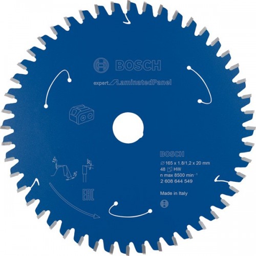 Disco de sierra circular Expert for Laminated Panel para sierras sin cables 165 x 1,8/1,2 x 20 T48