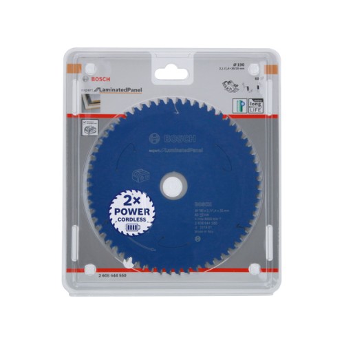Disco de sierra circular Expert for Laminated Panel para sierras sin cables 190 x 2,1/1,4 x 30 T60