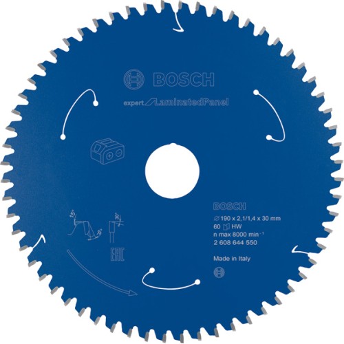 Disco de sierra circular Expert for Laminated Panel para sierras sin cables 190 x 2,1/1,4 x 30 T60