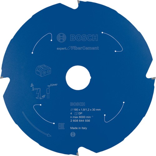 Disco de sierra circular Expert for Fibre Cement para sierras sin cables 190 x 1,8/1,2 x 30 T4
