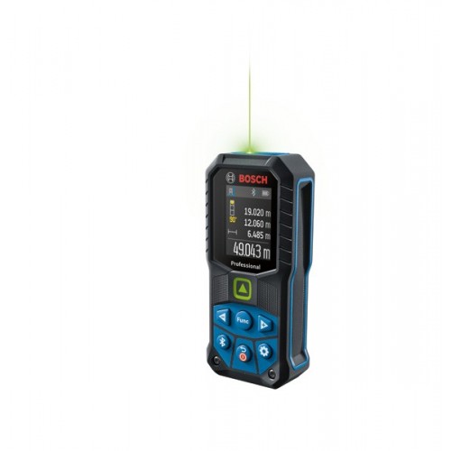 Bosch Professional medidor láser GLM 50-27 CG (láser verde, alcance: hasta 50 m, batería LI-Ion de 3,7 V, cable USB, robusto, IP65, transferencia de datos Bluetooth, correa de sujeción, estuche)