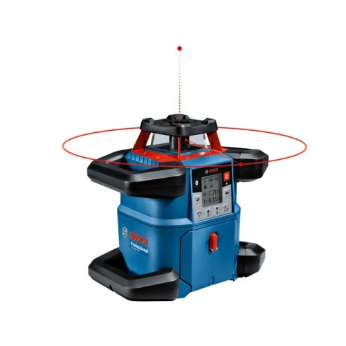 Bosch Professional Sistema 18V Nivel láser giratorio GRL 600 CHV (1 batería 18V x 4.0 Ah + cargador, función aplicación, alcance Ø: hasta 600m, en maletín)