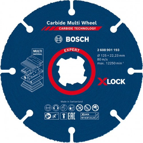 Disco de corte EXPERT Carbide Multi Wheel X-LOCK de 125 mm, 22,23 mm