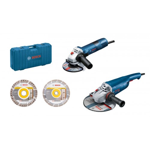 Kit combinado Kit 2 herramientas: GWS 22-230 J + GWS 7-125 + 2 discos de corte con diamante