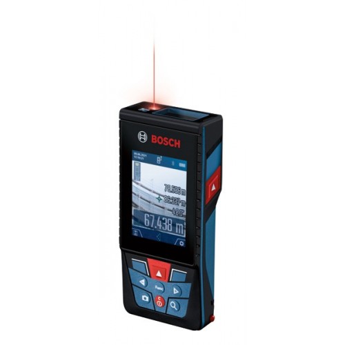 Bosch Professional Medidor Láser GLM 150-27 C (cámara integrada, batería de 3,6 V integrada, alcance: hasta 150 m, robusto, IP54, ±1,5 mm*, correa de sujeción, funda)