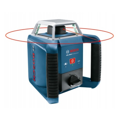 Bosch Professional Nivel láser giratorio GRL 400 H (uso con un solo botón, alcance Ø: hasta 400m, en maletín)