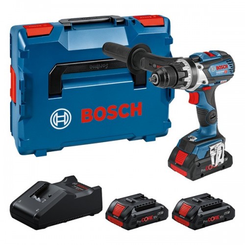 Set para profesionales: Atornillador a batería GSR 18V-110 C + 3 x ProCORE18V 4.0Ah + GAL 18V-40 en L-BOXX