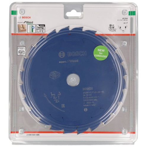 Disco de sierra circular Expert for Wood para sierras a batería 254 x 2,1/1,6 x 30 T24