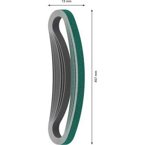 Banda de lija PRO Y580, 13 x 457 mm, G40, 10 unidades