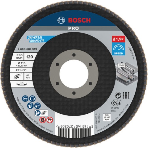 Disco de láminas PRO X571, acodado, 115 mm, G120