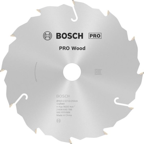 Hoja de sierra circular PRO Wood, 160 x 2,2 x 20 mm, T12