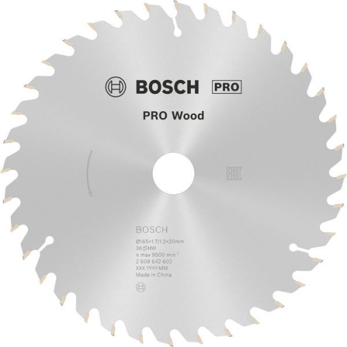 Hoja de sierra circular PRO Wood, 165 x 1,7 x 20 mm, T36