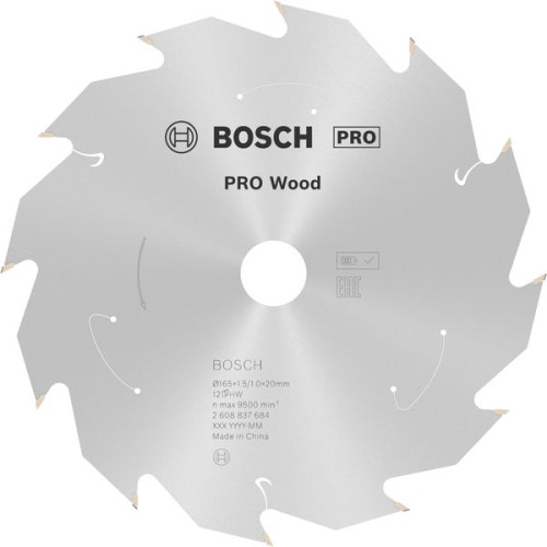 Hoja de sierra circular PRO Wood cordless, 165 x 1,5 x 20 mm, T12