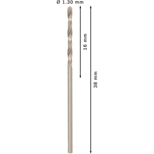 Broca helicoidal PRO Metal HSS-G, longitud estándar, 1,3 x 16 x 38 mm, 10 unidades