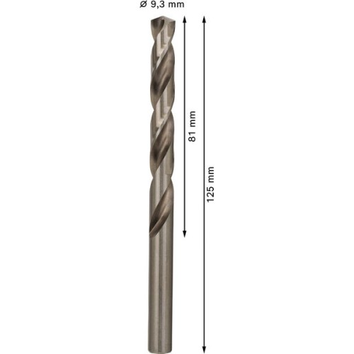 Broca helicoidal PRO Metal HSS-G, longitud estándar, 9,3 x 81 x 125 mm, 5 unidades
