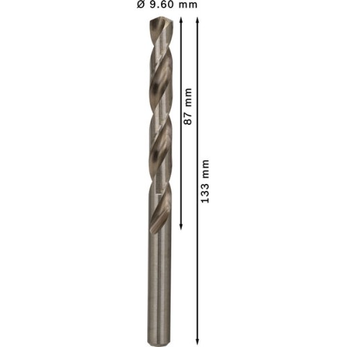 Broca helicoidal PRO Metal HSS-G, longitud estándar, 9,6 x 87 x 133 mm, 5 unidades