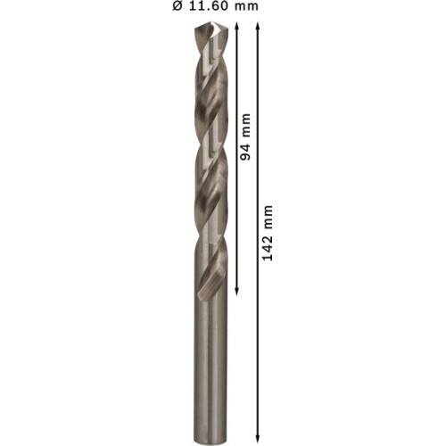 Broca helicoidal PRO Metal HSS-G, longitud estándar, 11,6 x 94 x 142 mm, 5 unidades