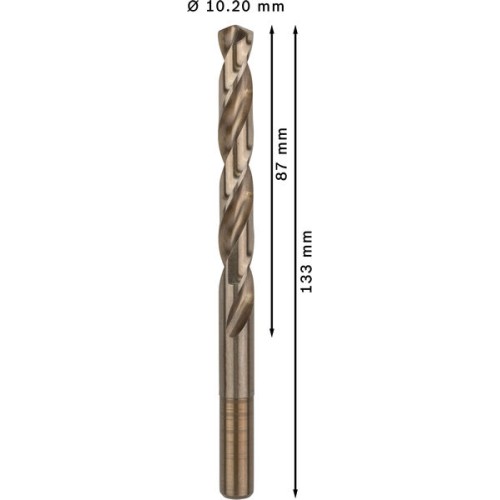 Broca helicoidal PRO Stainless Steel HSS-Co, 10,2 x 87 x 133 mm, 5 unidades