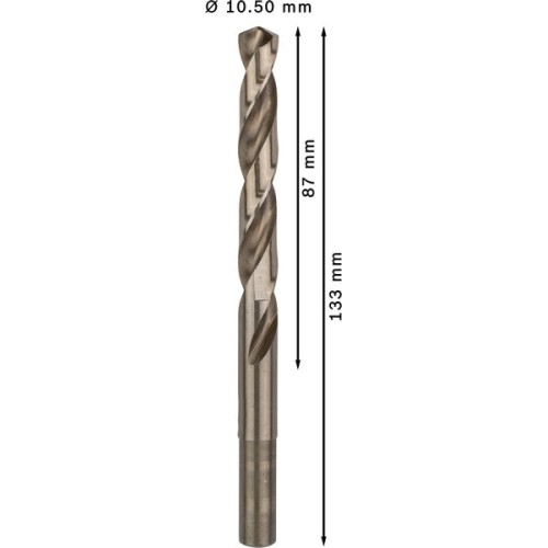 Broca helicoidal PRO Stainless Steel HSS-Co, 10,5 x 87 x 133 mm, 5 unidades