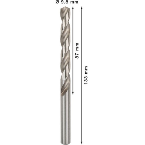 Broca helicoidal PRO Metal HSS-G, longitud estándar, 9,8 x 87 x 133 mm, 5 unidades