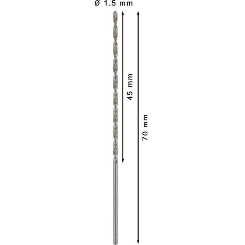 Broca helicoidal PRO Metal HSS-G larga, 1 x 45 x 70 mm, 5 unidades