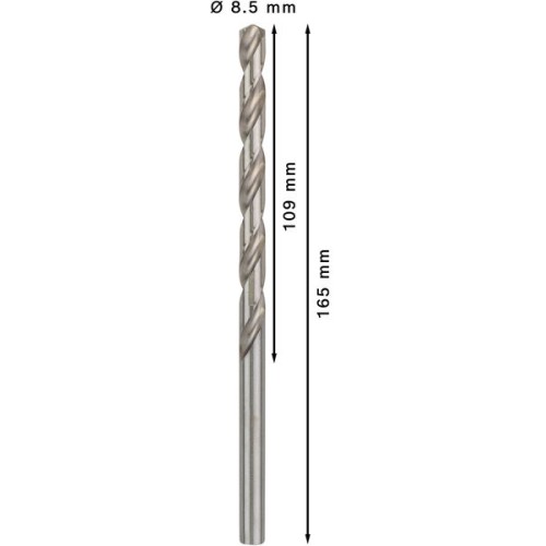 Broca helicoidal PRO Metal HSS-G larga, 8,5 x 109 x 165 mm, 5 unidades
