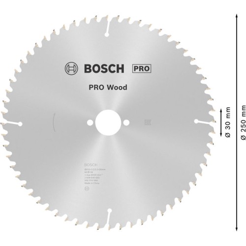 Hoja de sierra circular PRO Wood, 250 x 3,2 x 30 mm, T60