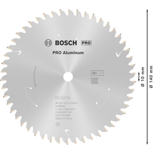 Hoja de sierra circular PRO Aluminium cordless, 140 x 1,6 x 10 mm