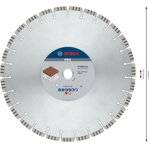 Disco de diamante PRO Abrasive, 400 x 20/25,4 mm