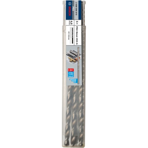 Broca helicoidal PRO Metal HSS-G larga, 4,8 x 87 x 132 mm, 5 unidades