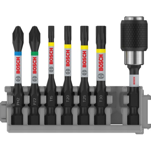 PRO Impact Set con portapuntas Quick Change e índice Pick and Click, PH2, PZ2, T15, T20, T25, T30, QC BH, 50 mm, 8 unidades