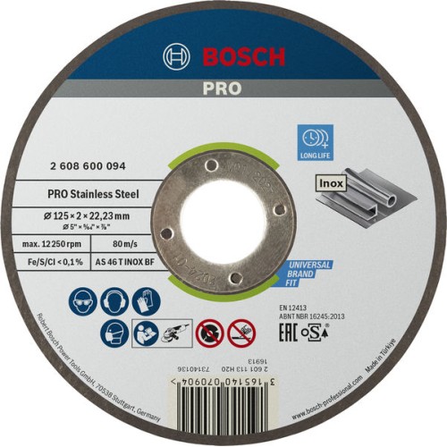 Disco de corte PRO Stainless Steel, 125 x 2 x 22,23 mm