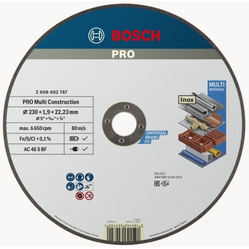 Disco de corte PRO Multi Material, 230 x 1,9 x 22,23 mm