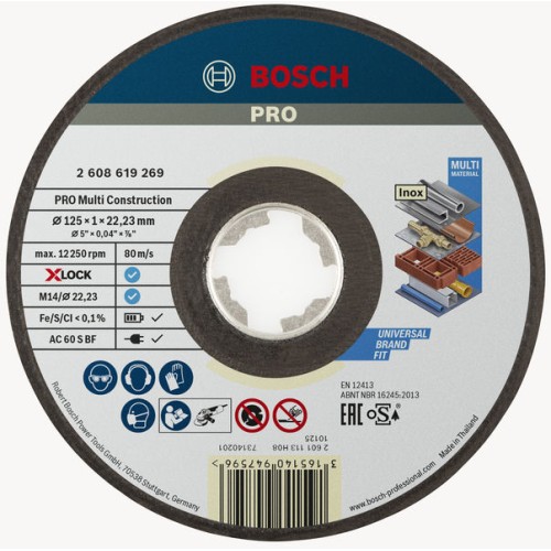 Disco de corte PRO Multi Material X-Lock, 125 x 1 x 22,23 mm