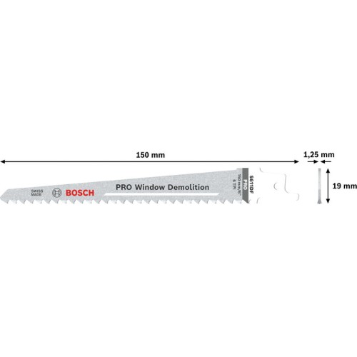 Hoja PRO Window Demolition S611DF 1,25 x 19 x 150 mm, 100 unidades