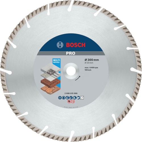 Disco de corte con diamante PRO Multi Material, 300 x 20 mm