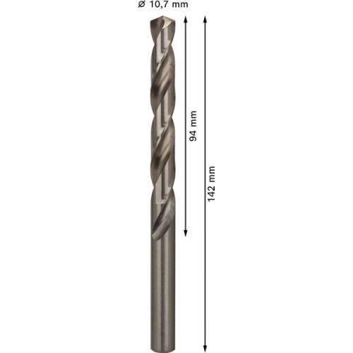 Broca helicoidal PRO Metal HSS-G, longitud estándar, 10,7 x 94 x 142 mm, 5 unidades