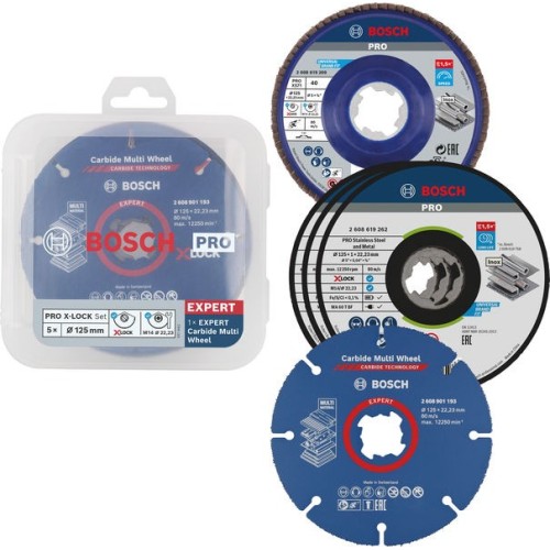 PRO Cutting and Grinding Set, 125 x 1 x 22,23 mm, X-Lock, 5 unidades