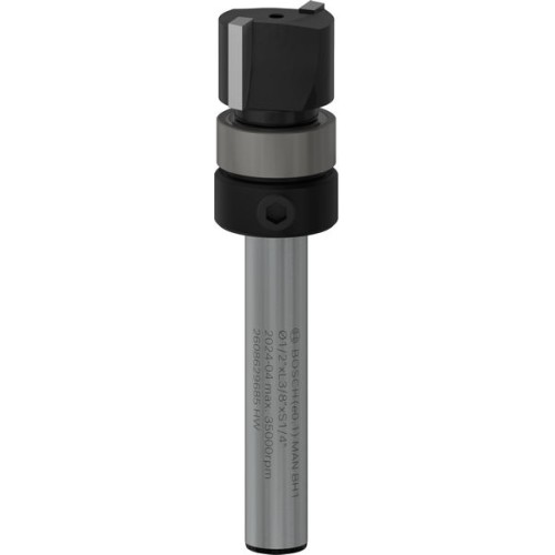 Broca fresadora de recorte al ras PRO con cojinete superior, Ø 1/2" x L 3/8", vástago de 1/4"