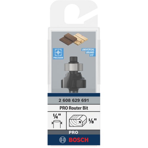 Broca fresadora para redondeo PRO, R 1/8″, vástago de 1/4″